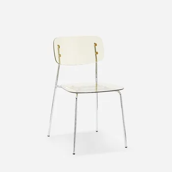 Ins Nordic Transparent Вечеря Plastic Chair Backrest Acrylic Вечеря Chairs Sillas De Comedor Столове Стол 의자 Столове За Кухня