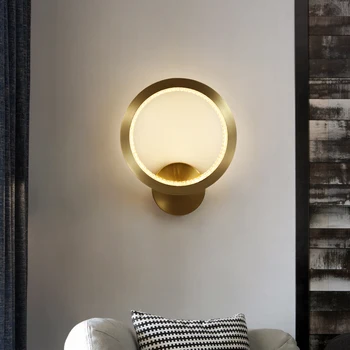 Jmzm Модерен Мед, с монтиран на стената Лампа, Хол Тавана Лампа с Двойна употреба Лампа За Спални Led малка странична Лампа Лампа За Преминаване на