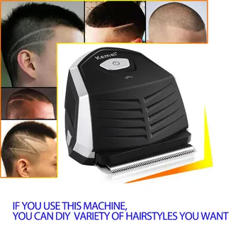 Kemei Машина За Подстригване на Коса 0 мм Плешив За Мъже DIY Машина За Подстригване на Коса Портативен Тример За оформяне на Брада, Безжичен Етикет Pro Машина За Самостоятелно Подстригване