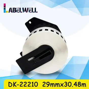 Labelwell 5 ролки DK-22210 За Brother DK22210 DK DK Термобумага DK-2210 е съвместима с бяла хартия за принтери Brother QL