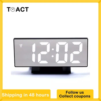 Led Огледален Digital alarm clock Електронни Часовници Настолни Многофункционални Повторения Нощен Дисплей LED Настолни Будилници Despertador