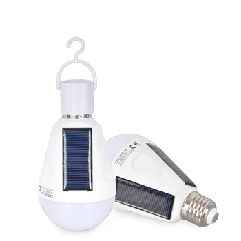 Led слънчева лампа E27 7 W AC85-265V от здрач до зори лампа ден и нощ перезаряжаемого за аварийно осветление за пътуване на открито, къмпинг