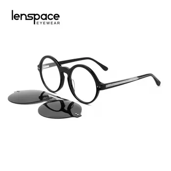 Lenspace Поляризирани Квадратни Слънчеви Очила Дамски Магнитни Клипове Луксозни Очила, Предписани Очила, Рамки за Очила за Мъже Glasess