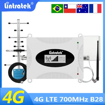 Lintratek 4G Мобилен Усилвател на LTE 700 Mhz Усилвател на Сигнала на Мобилния Телефон Ретранслатор 4G Обхват на 28 Интернет 700 Mhz AGC