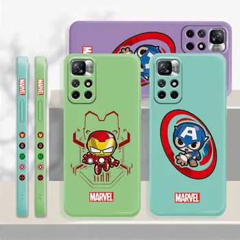 Marvel Капитан Америка, Железният Човек Течен Карамел Калъф За Телефон Xiaomi Redmi Note 11 11T 9 9S 8 10 Pro 9t 9А 9В 10В K40 Обвивка на Капа
