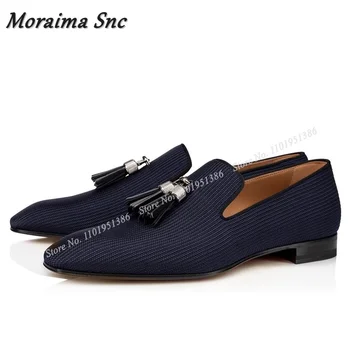 Moraima Snc/Нова мъжки обувки с ресни и декор на ивици, Ежедневни обувки, ръчно изработени без обков с кръгла пръсти, обувки на ниски обувки, обувки за партита, Голям Размер на 47