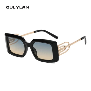 Oulylan модни реколта квадратни слънчеви очила за мъже и жени