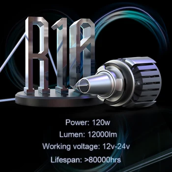 Rijyuef топ 10 led автомобилни фарове R10 мощност-120 Watt led 360 авто фарове 12000lm с canbus 6000 ДО D1S D2S D3S D4S H7 led лампа