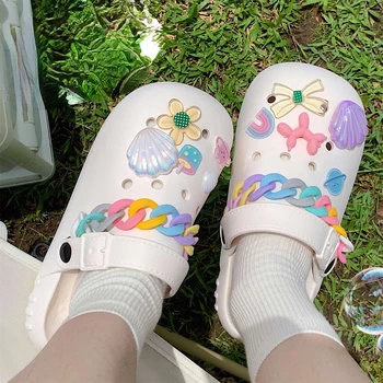SP&CITY/Летни красиви дамски чехли с Цветно Изображение, в корейски стил; Модерна Мека Плажни обувки на Дебела Подметка; Дишаща чехли с анимационни герои