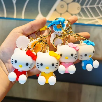 Sanrio Hello Kitty Ключодържател Сладък Карикатура KT Cat Ключодържател Модни Чанти Медальон Бижута, Аксесоари, Бижута, Подаръци за Приятели