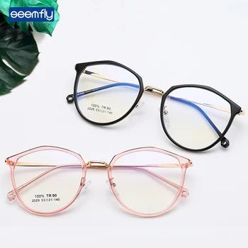 Seemfly Модни ултра-леки Очила TR90 В Рамките За Мъже И Жени, Реколта Метални Обикновена Очила, Студентски Прозрачни Цветни Компютърни Очила