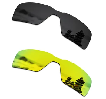 SmartVLT 2 Бр. Поляризирани Слънчеви Очила Сменяеми Лещи за Oakley Probation Stealth Черно и 24 К Злато