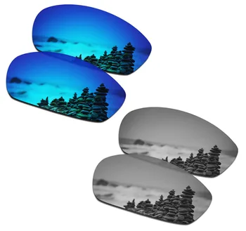 SmartVLT 2 Чифта Поляризирани очила Сменяеми Лещи за Oakley Whisker Ice Blue и Сребро Титан