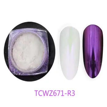 TCWZ671-R3 триизмерен блестящ диамант лилав цвят, перлен прах, което променя цвета си, магически пигмент за дизайн на ноктите или други