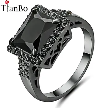TianBo Прекрасно Мъжко Черно/зелен Пръстен, Модни Бижута Черен/бял/Златен Цвят, високо качество на Реколта Сватбени Пръстени За Жени, Подарък