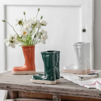 TingKe Nordic ins прости гумени Ботуши керамична ваза творческа модерна декорация за дома и градината суккулентное растение в саксия на саксия украшение