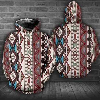Tribal Ацтекский Индивидуален Дизайн Hoody с Принтом За Мъже 2021 Зима/Есен Harajuku Hoody Пуловер С Дълъг Ръкав Негабаритная Мъжки Дрехи
