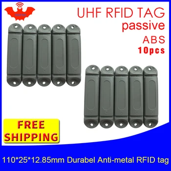 UHF RFID анти-метална етикет 915m 868m M4QT 110*25*12.85 мм 10шт безплатна доставка здрав ABS Стоманена скоба тава интелигентни пасивни RFID карта