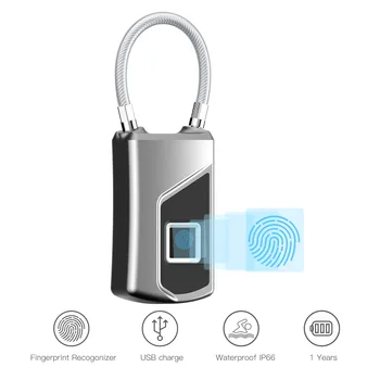 USB Акумулаторна Умен Бесключевой Заключване С Отпечатъци от пръсти, Водоустойчив Заключване За Чанти, Противоугонный Заключване за Сигурност, Автоматично Заключване на вратите За Багаж