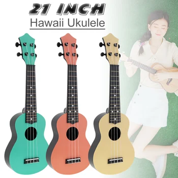 Ukulele 21 Инча Сопрано ukulele Цветни Пластмасови Акустични 4 Струни Хавайска Китара Инструмент за Деца и Начинаещи Музиканти