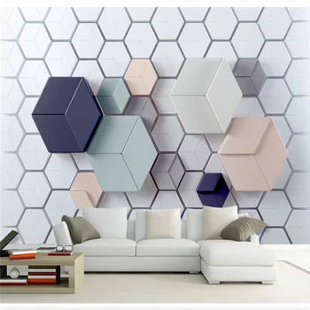 Xuesu 3d стерео модерна минималистичная геометрична мраморна мозайка ТЕЛЕВИЗИЯ фон на стените на тапети по поръчка 3d/5d/8d вътрешно боядисване
