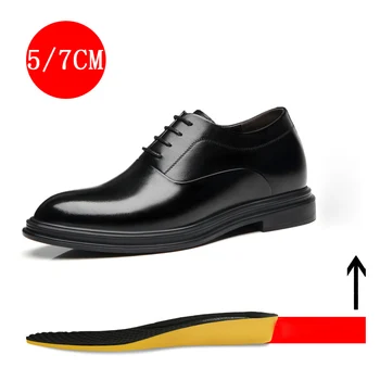 YEINSHAARS/ 5/7 см, Класически мъжки Обувки-дерби на платформата, Увеличаване на растежа, Мъжки Модел обувки, Официални Костюми, Бизнес Обувки с Асансьор, Лидер на Продажбите