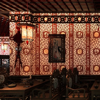 beibehang Китайската ретро имитация на класически тапет фон ресторант на хотела, стая papel de parede 3D тапети начало декор