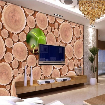 beibehang носталгия абстрактен ръчно рисувани дърво пръстен пръстен телевизионен фон на стената потребителски мащабна фреска на тапети