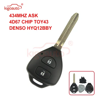 kigoauto Дистанционно ключ HYQ12BBY 2 бутона 434 Mhz ASK toy43 4D67 чип за Toyota Camry, Corolla от 2004 2005