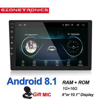 Авто Радио 2 Din Android 8,1 GPS Навигация за Кола Стерео Радио 9/10, 1 инча, 1024*600 Универсален Wifi, Bluetooth, USB аудио плеър