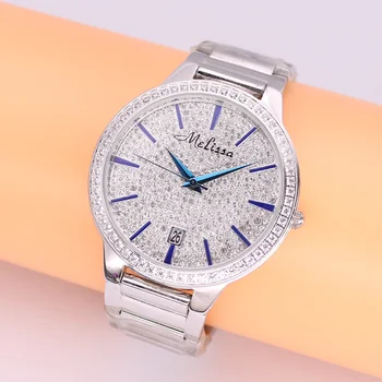 Автоматична дата на Дамски Мъжки часовници Япония Mov't Мода Пълен Планински Кристал, Луксозни Часовници Crystal Любителите на Часовници и Подарък За Рожден Ден, Кутия Маточина