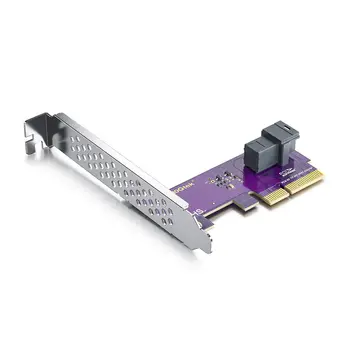 Адаптер, PCIe на СФФ-8643 за SSD-дискове U. 2, X4, X8, X16 (1 ~ 4) портове СФФ-8643, поддръжка на Windows 10/2016/2019, REHL / Cent0S 7/8 и т.н