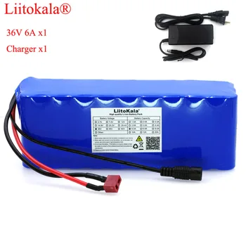 Акумулаторна батерия Liitokala 36V 6Ah 10S3P 18650, Модифицирани Мотори, Защита на електрически превозни средства с печатна платка + зарядно устройство 42V 2A
