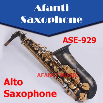 Алт-саксофон Afanti Music Eb тон / Корпус от месинг / Черен Никел-злато (ASE-929)