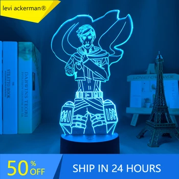Аниме 3d Лампа Атака на Титаните Ервин Смит за Спални Декоративна Лампа Детски Подарък за рождения Ден На 