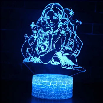 Аниме Фигура 3D лека нощ Манга Лампа Рожден Ден Украси Превключвател на Led Светлини за Детска Стая Триизмерна Неон Венец Лампи