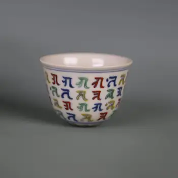 Антични порцеланова чаша MingDynasty (ChengHua), санскрит, DouCai, Ръчно рисувани, Събиране и украса, Безплатна доставка