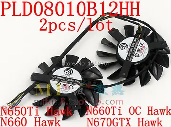 Безплатна доставка на 2 бр./лот PLD08010B12HH 74 mm 52 mm x 52 mm x 52 mm MSI N670GTX Hawk N660Hawk N660Ti OC Hawk N650Ti Hawk фен видео карти
