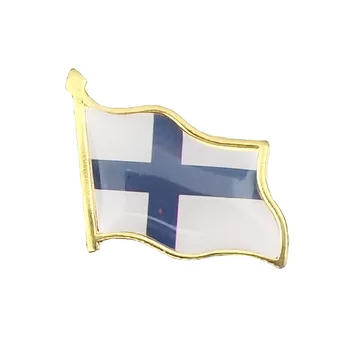 Брошки с флага на Финландия, Емайлирани Игли, брошки на ревера на иконата, раница/Шапка/Вратовръзка, синьо-бял тон, гладка и красива повърхност