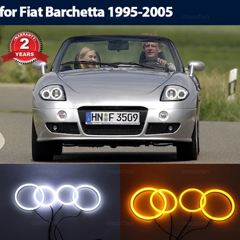 Бял Жълт Памук Smd LED Angel Eyes Halo Околовръстен Лампа Поворотник Авто Ходова Фенер DRL за Fiat Barchetta 1995-2005 Кола-стайлинг
