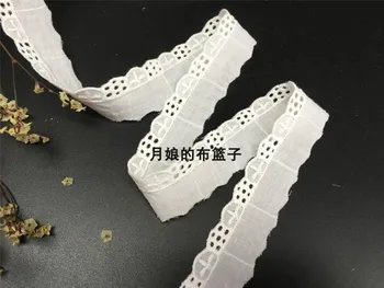 Бял памук вышитое памучни дантели направи си САМ ръчно изработени декоративни кръпки аксесоари 2,5 см