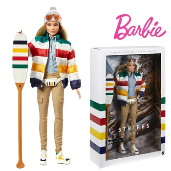 В присъствието на Барби HBC В Ивицата Кукла Барби Съкровище Златен Етикет Член на Подарък за Рожден Ден за Деца и Момичета Модел Играчки