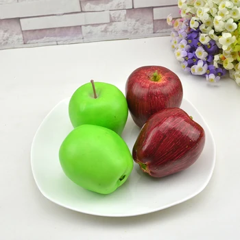 Високи изкуствени вкусни ябълки фалшиви плодове комплект модел за декорация на дома подпори