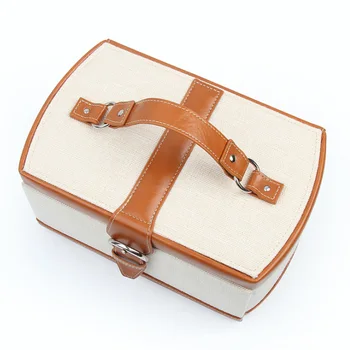 Високо ниво кутия за съхранение на бижута, изкуствена кожа, трислоен Двойна кутия, кутия за съхранение на малки предмети, може да бъде преносим кутия за бижута, преносим пътен