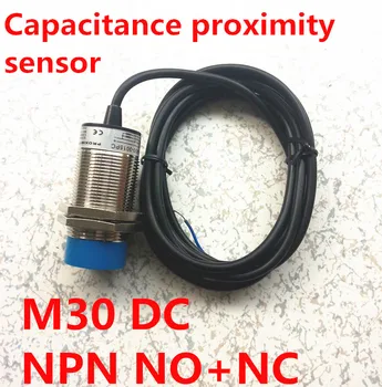 Висококачествен DC 4 тел M30 NPN NO + NC безконтактен капацитивен сензор за нормално отворен и нормално затворен разстояние превключване 15 мм