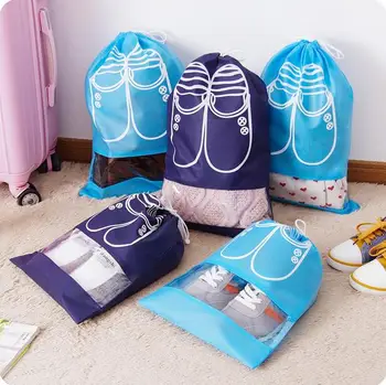 Водоустойчива чанта за обувки, Удебелена Нетканая Чанта за съхранение на Обувки, торба за прах, 4 бр./лот, чанта за обувки с завязками