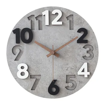 Голям 3d Стенен Часовник с Модерен Дизайн Дървена часовников Механизъм 
