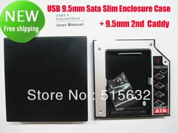 Горещ 9,5 мм, Sata SSD Комплект от 2-ри Модул на твърдия диск, Кутийка + USB 9,5 мм, Sata Тънък Корпус