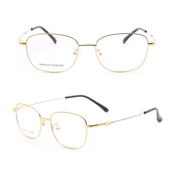 Гъвкави Гъвкави Мъжки Рамки За Очила Бизнес Женски Кръгли Рамки За Очила, Оптични Очила Лека Памет Метални Златни Очила