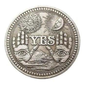Да или Не Възпоменателна Монета с Череп От Сплав С Двустранен един Незабравим Подарък за Мини Преносими Джобни Метални Монети